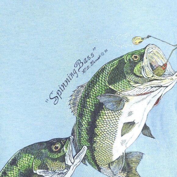 Spinning Bass T Shirt Vintage 80s Sports Fishing Classics Made In USA Mens Large - Picture 4 of 8